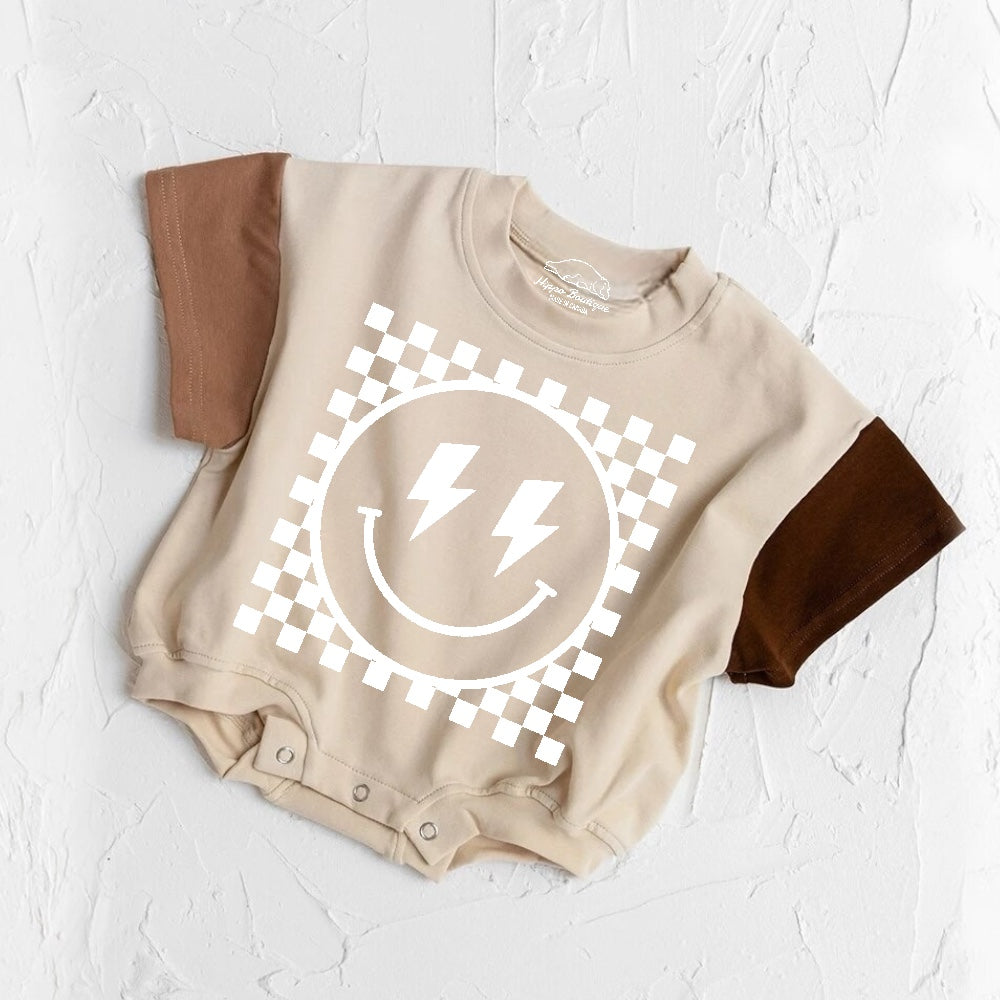 Smile baby Color Block T-Shirt Bubble Romper Hippo Boutique