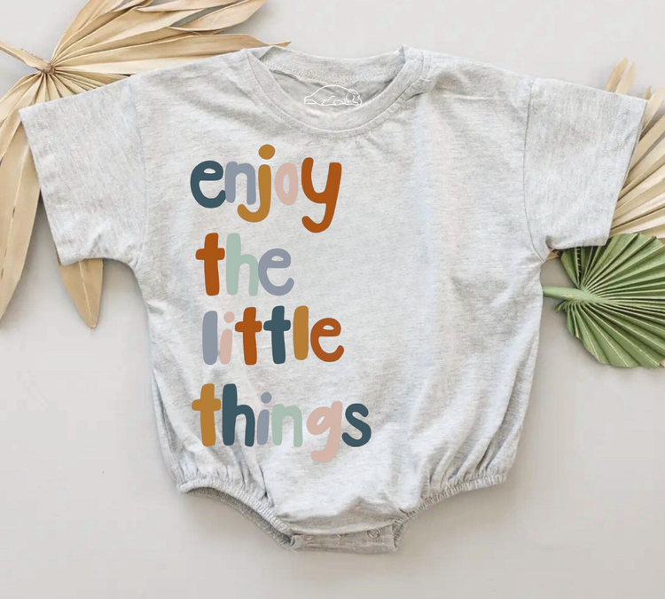 Baby t-shirt Bubble Romper - Enjoy the little things Hippo Boutique
