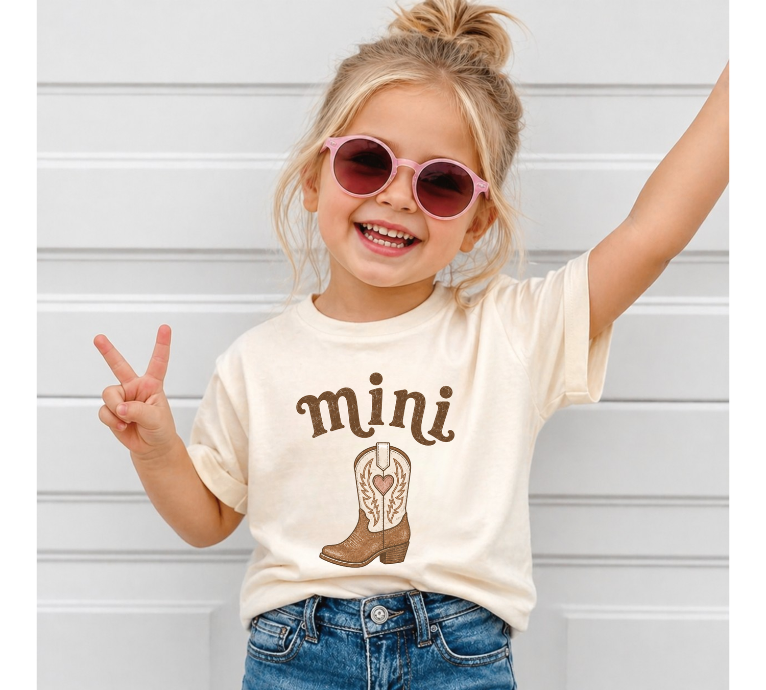 Mama & Mini Matching T-Shirts & Romper - Cowboy Boot Hippo Boutique