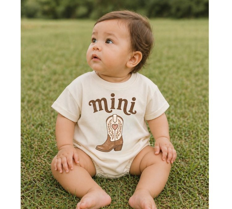 Mama & Mini Matching T-Shirts & Romper - Cowboy Boot Hippo Boutique