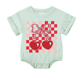 Baby t-shirt Bubble Romper - Sweet Cherry Hippo Boutique