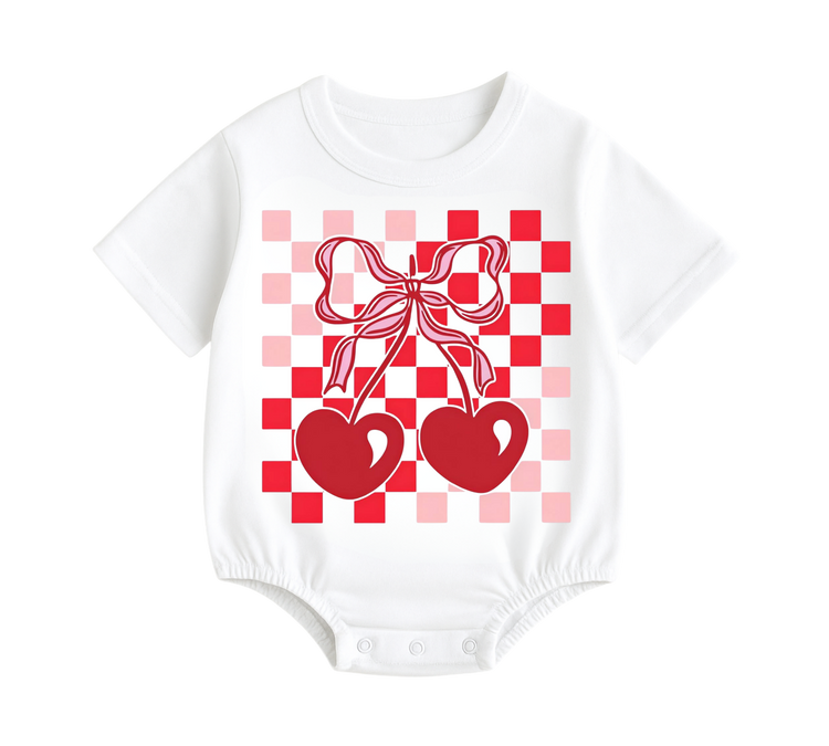 Baby t-shirt Bubble Romper - Sweet Cherry Hippo Boutique