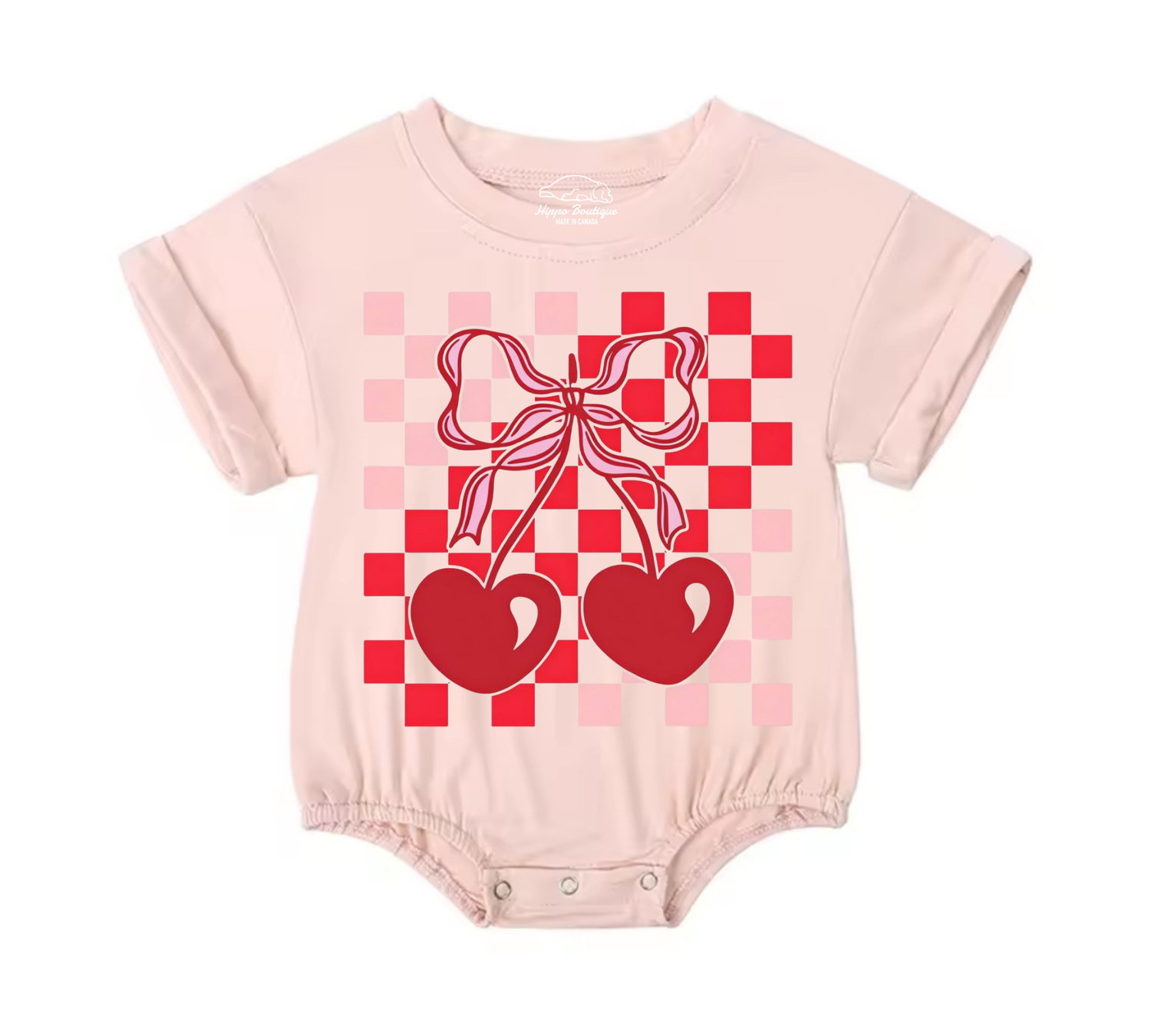 Baby t-shirt Bubble Romper - Sweet Cherry Hippo Boutique
