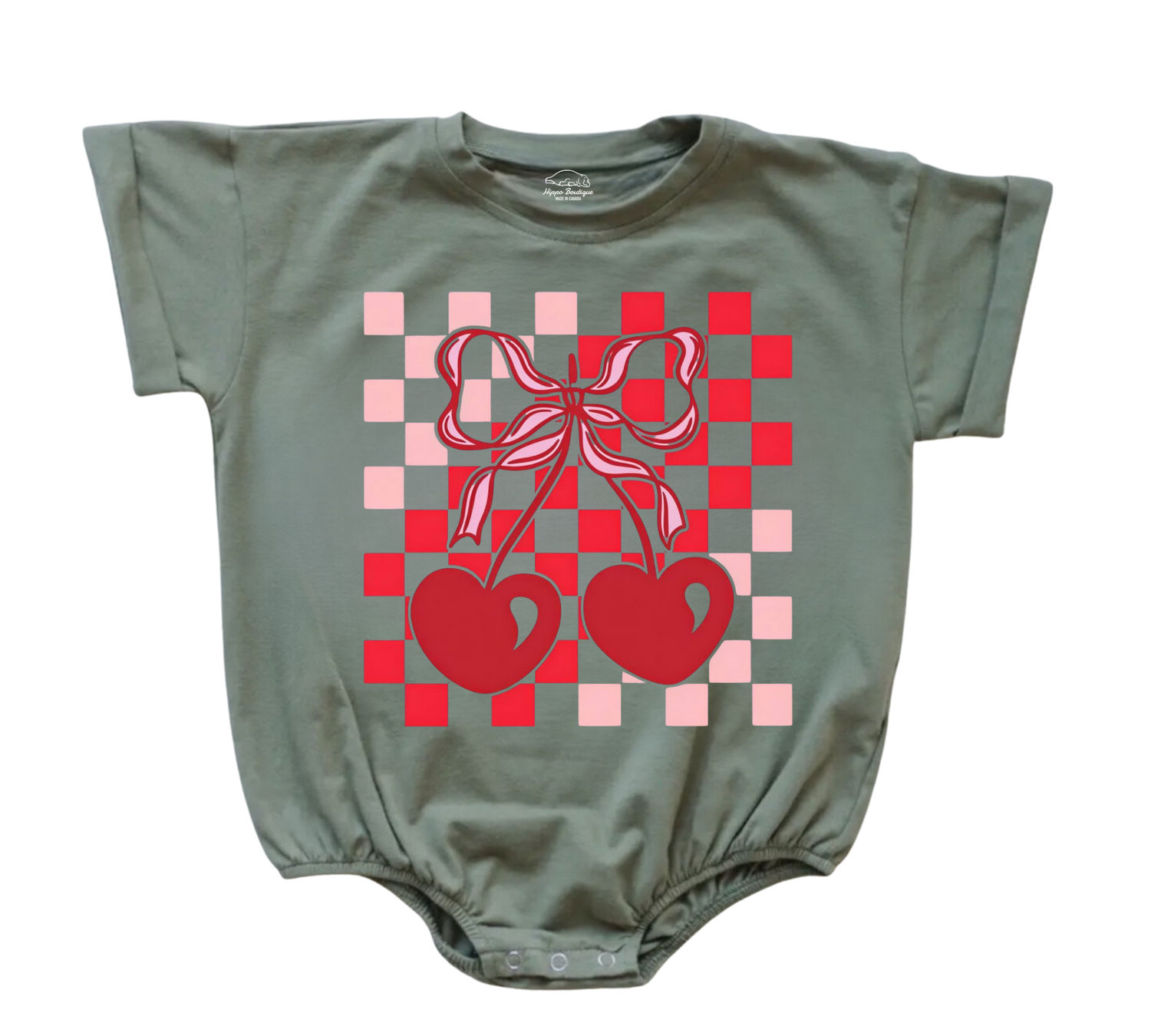 Baby t-shirt Bubble Romper - Sweet Cherry Hippo Boutique