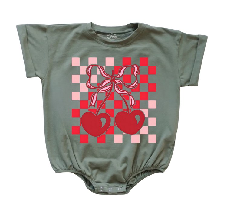 Baby t-shirt Bubble Romper - Sweet Cherry Hippo Boutique