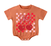 Baby t-shirt Bubble Romper - Sweet Cherry Hippo Boutique