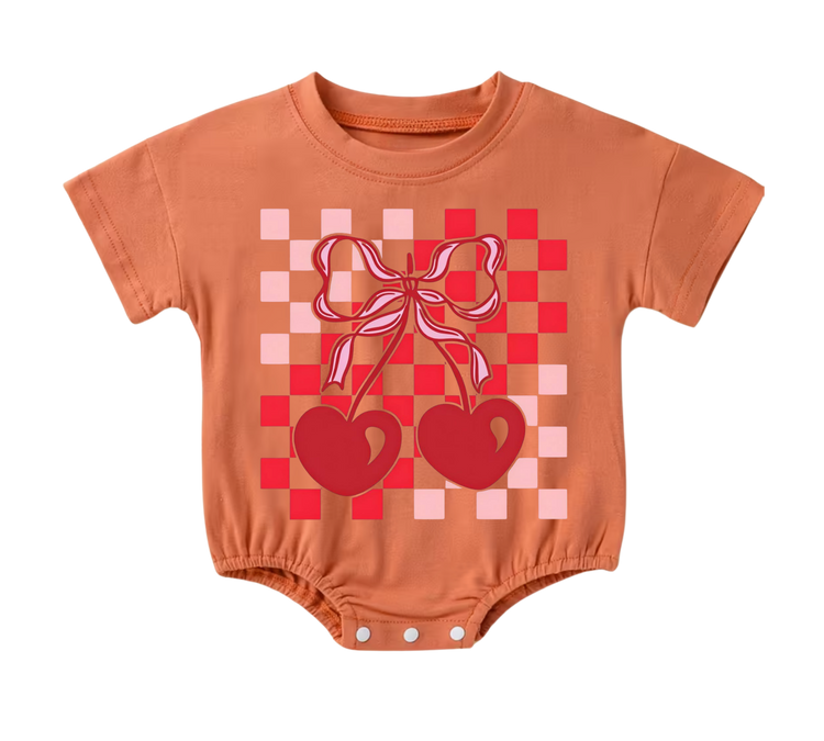 Baby t-shirt Bubble Romper - Sweet Cherry Hippo Boutique