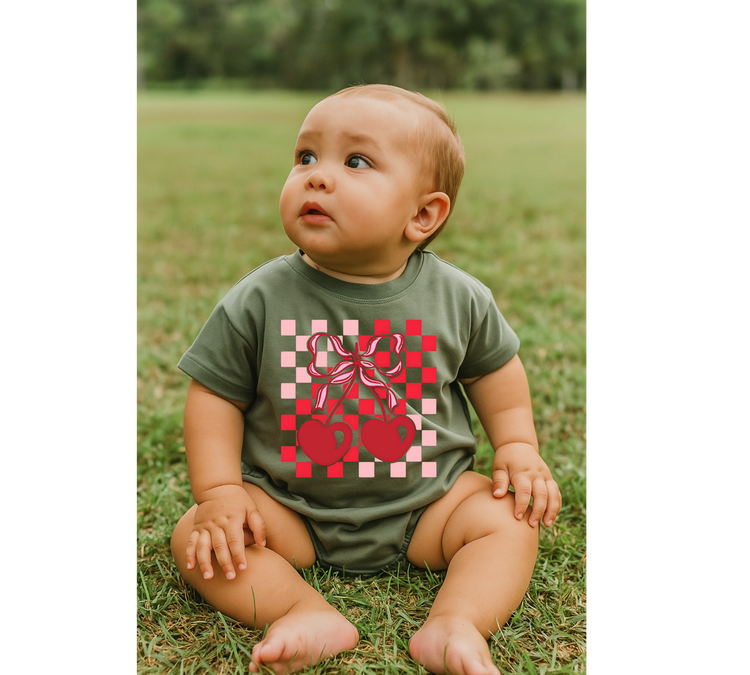 Baby t-shirt Bubble Romper - Sweet Cherry Hippo Boutique