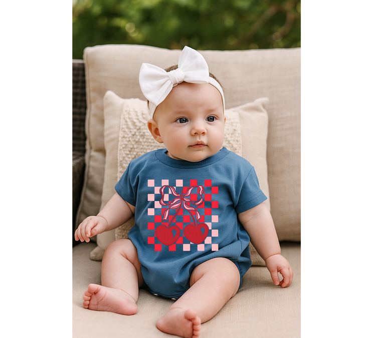 Baby t-shirt Bubble Romper - Sweet Cherry Hippo Boutique
