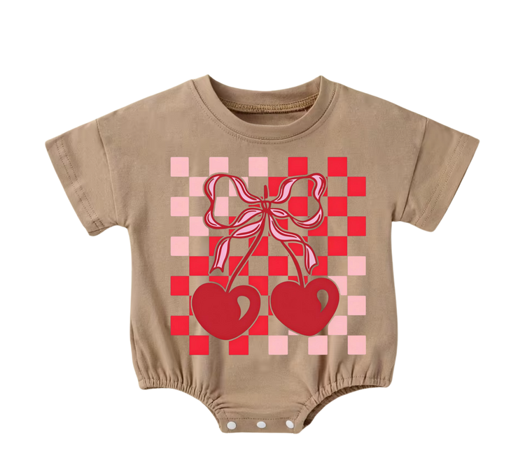 Baby t-shirt Bubble Romper - Sweet Cherry Hippo Boutique