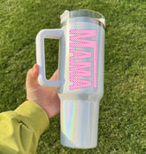 Racing Mama 40oz Insulated Tumbler with Handle and straw Hippo boutique