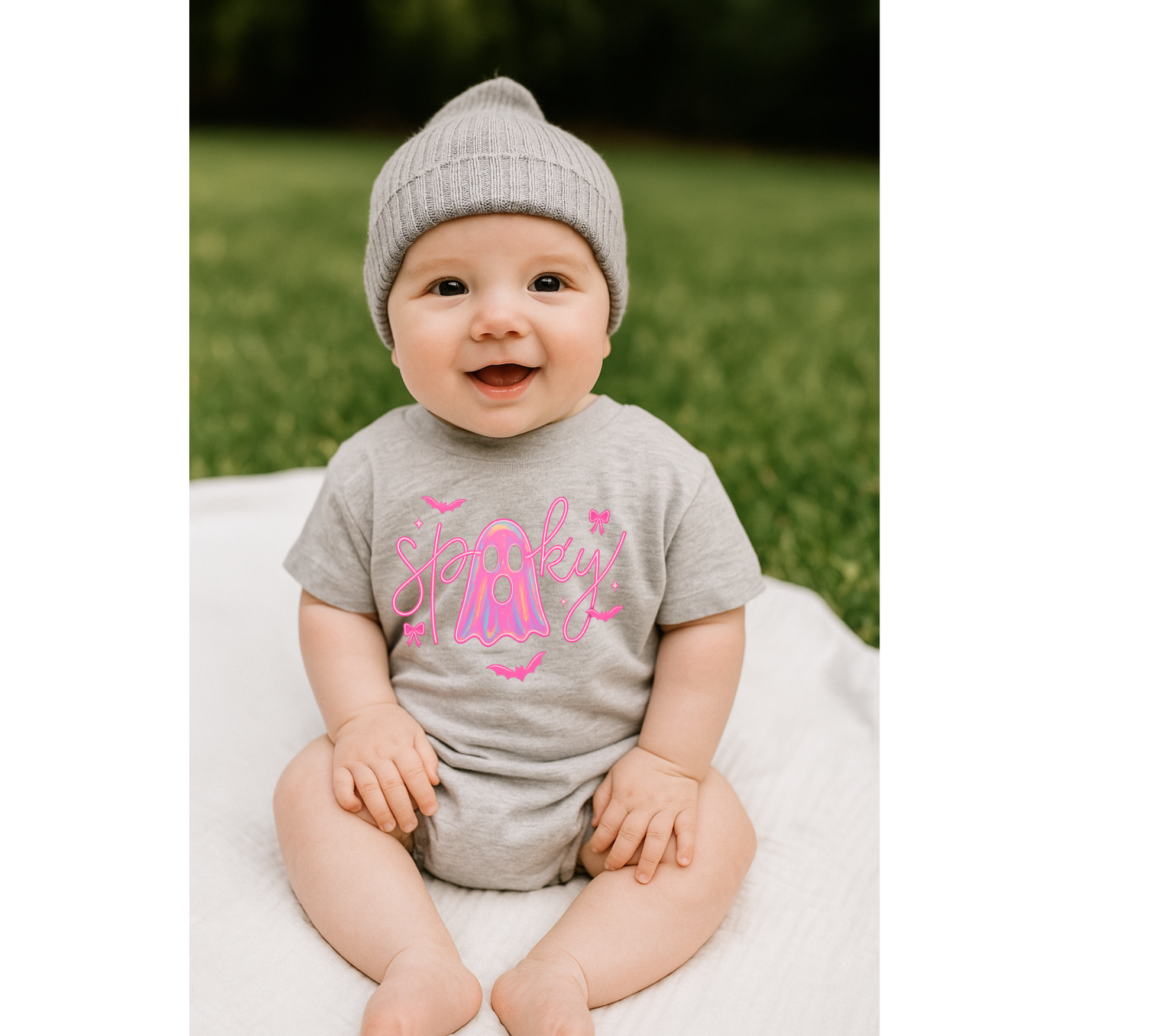 Ghost Coquette Halloween Baby t-shirt Bubble Romper Hippo Boutique