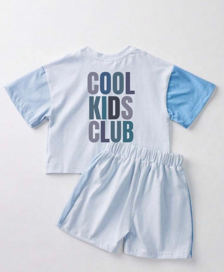 Cool Kids Club Baby and Kids cotton color block t-shirt & shorts outfit Hippo Boutique