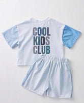 Cool Kids Club Baby and Kids cotton color block t-shirt & shorts outfit Hippo Boutique