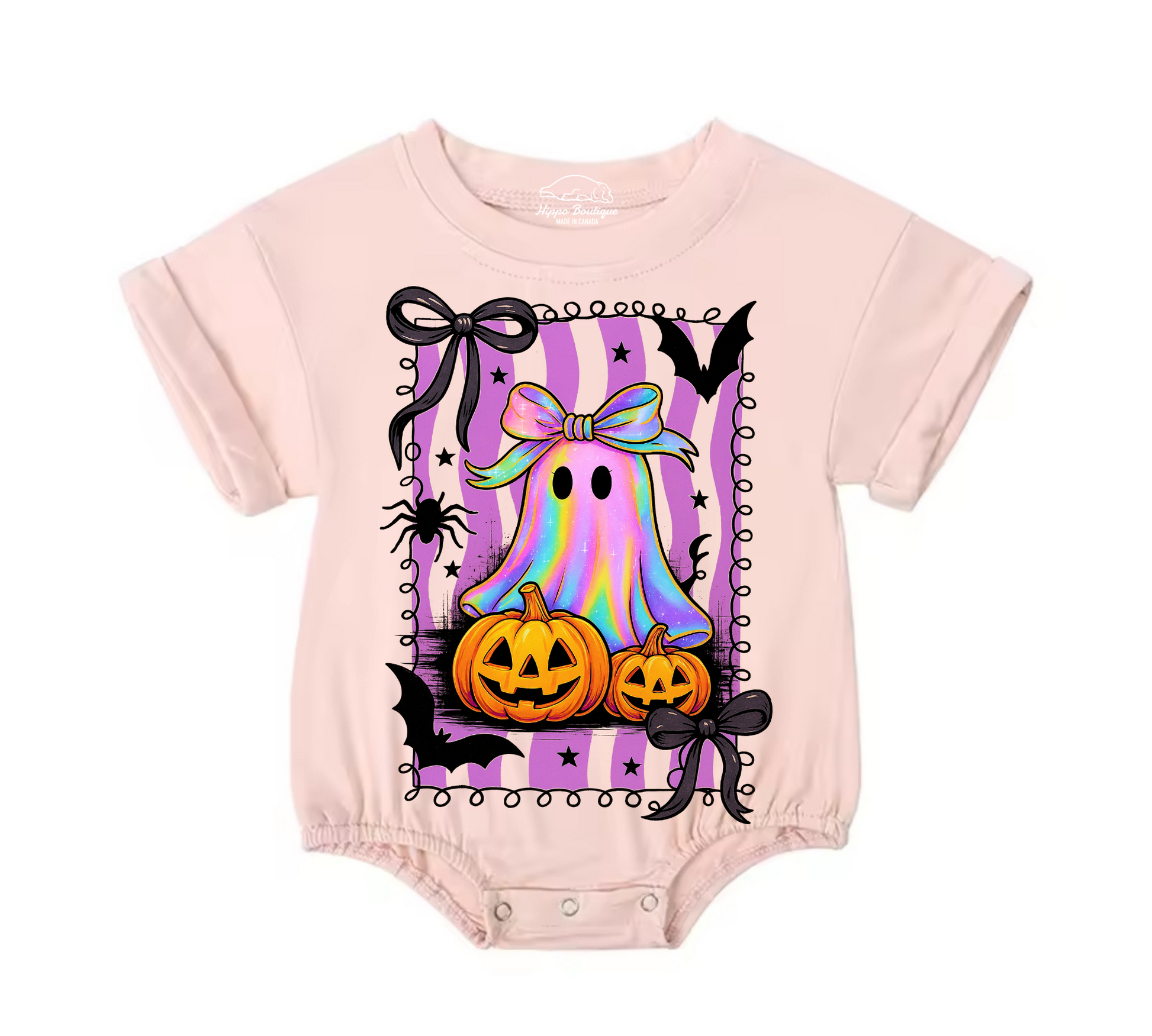 Ghost Coquette Halloween Baby t-shirt Bubble Romper Hippo Boutique