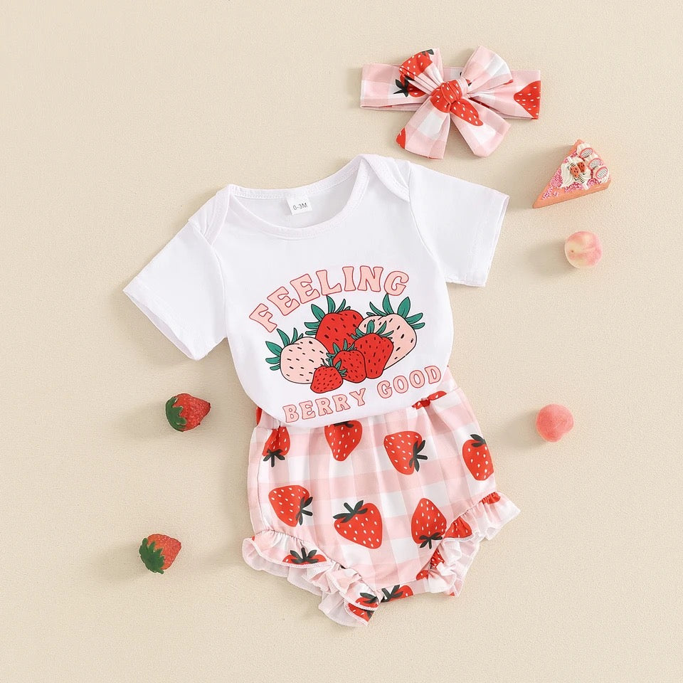 Berry Good Strawberry Outfit Set Hippo Boutique