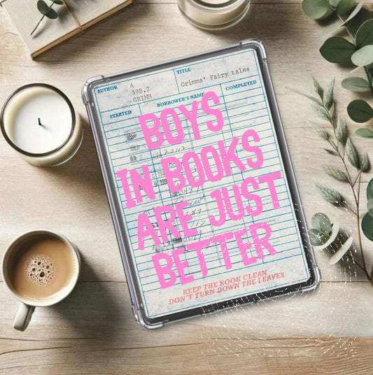 Pink boys in books are just better library card Kindle insert with bookish designs pink kindle insert halo graphic kindle card stock romance kindle insert 