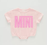 Checkered Mini Baby Girl t-shirt Bubble Romper Hippo Boutique