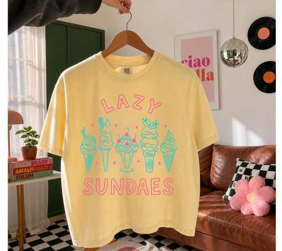 Cropped Top & T-Shirts - Lazy Sundaes Hippo Boutique