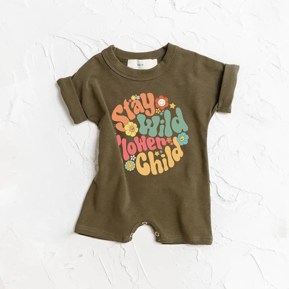 Stay Wild Flower Child romper bodysuit Hippo Boutique