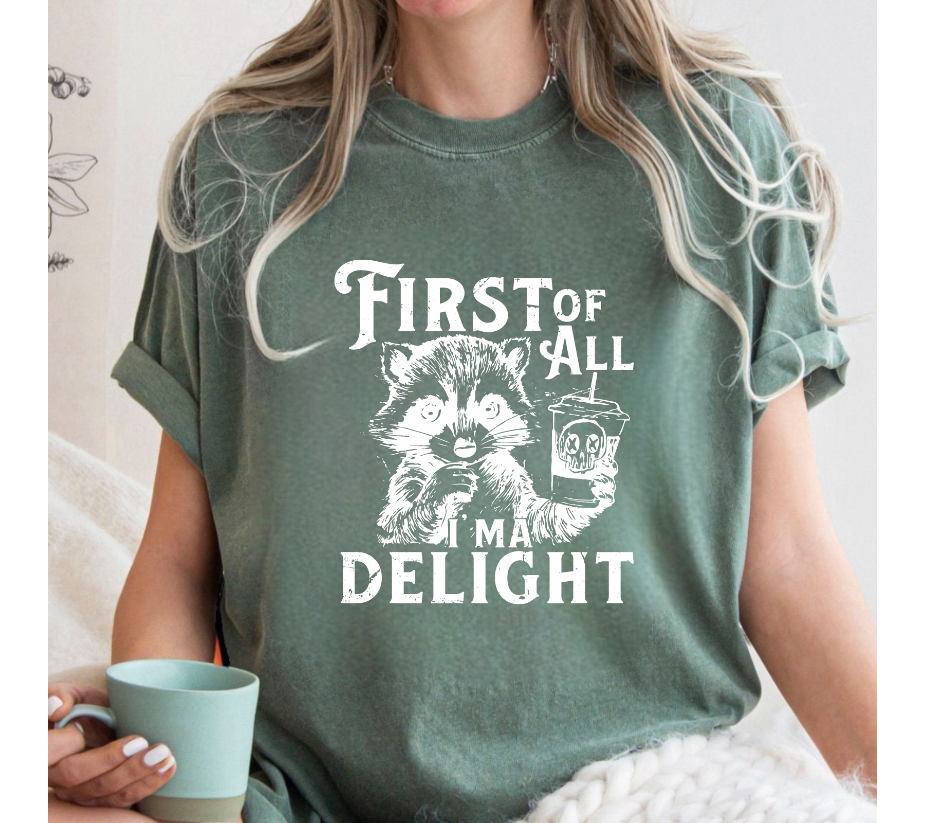 First of all I’m a Delight Raccoon T-Shirt Hippo Boutique