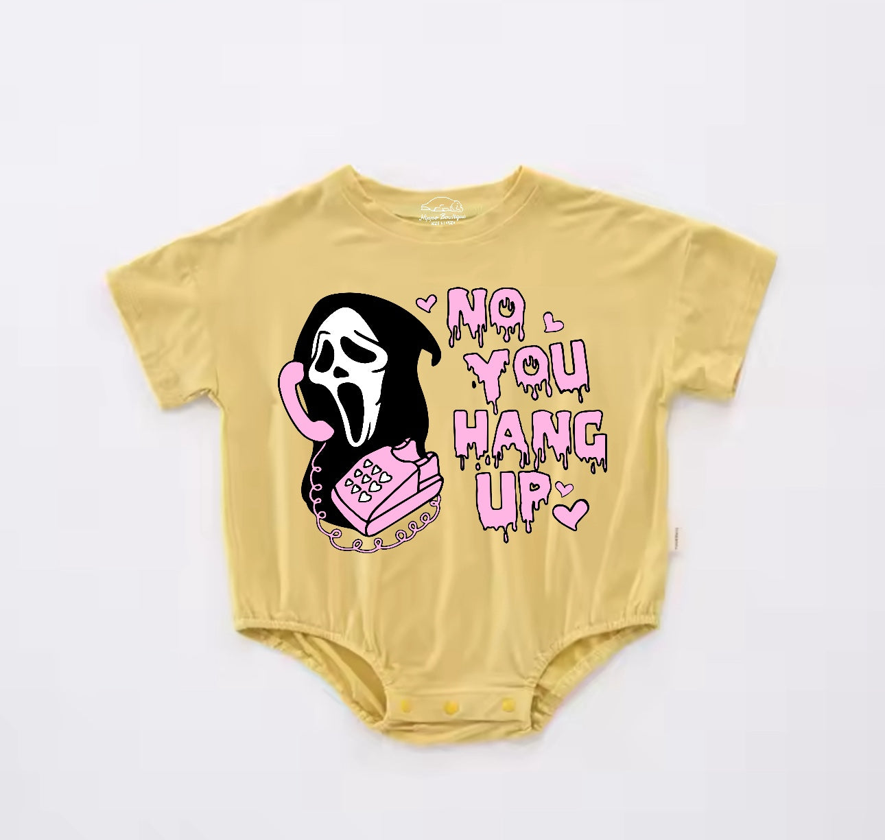 Baby Halloween t-shirt Bubble Romper - No you Hang Up Hippo Boutique