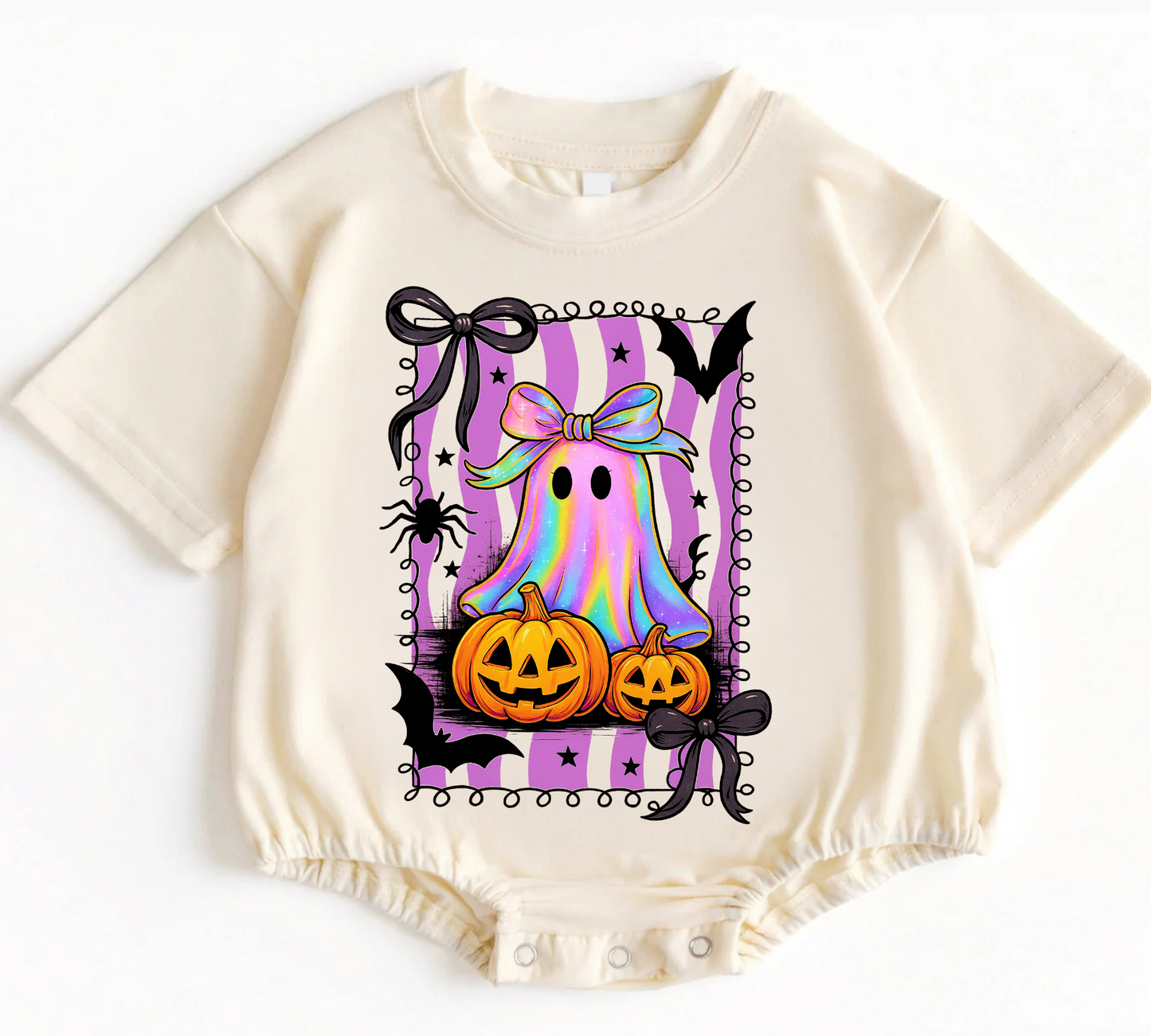 Ghost Coquette Halloween Baby t-shirt Bubble Romper Hippo Boutique