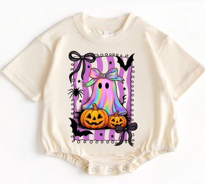 Ghost Coquette Halloween Baby t-shirt Bubble Romper Hippo Boutique