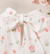 Floral Baby Girl Romper with Pink Bows & Matching Bow Headband Hippo Boutique