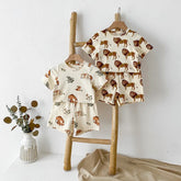 Toddler Forest Animals shorts and t-shirt outfit Hippo Boutique