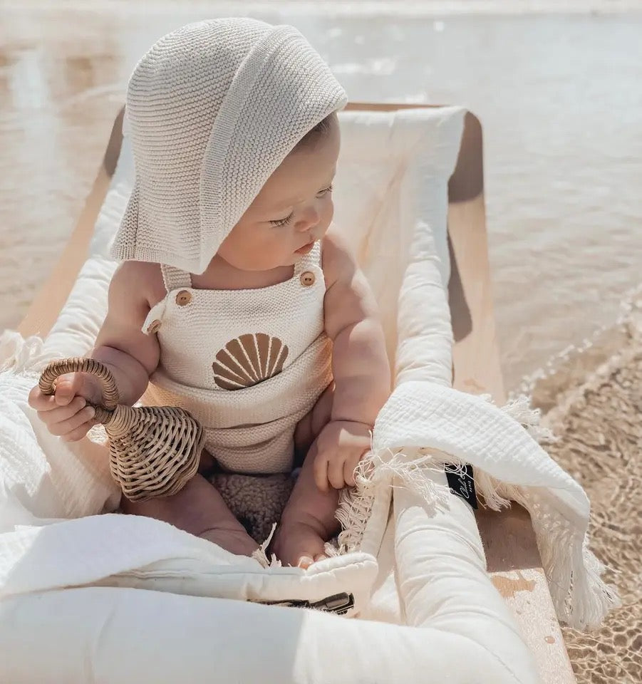 Sea Shell Baby Outfit set top and bummies Hippo Boutique