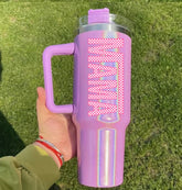 Racing Mama 40oz Insulated Tumbler with Handle and straw Hippo boutique