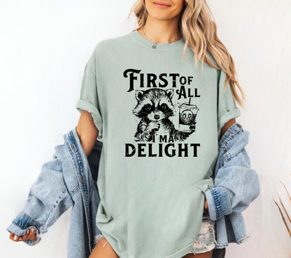 First of all I’m a Delight Raccoon T-Shirt Hippo Boutique