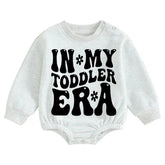 In my toddler era Soft warm fleece Baby Oversized Sweatshirt Romper Hippo Boutique