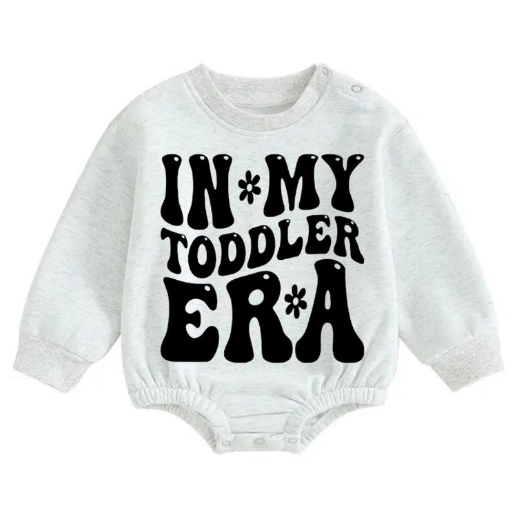 In my toddler era Soft warm fleece Baby Oversized Sweatshirt Romper Hippo Boutique