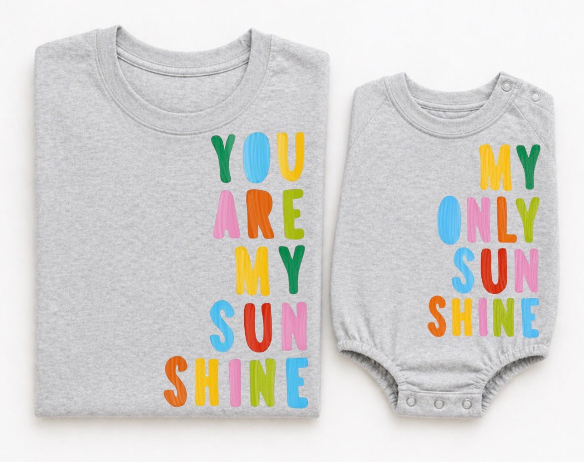Mama & Mini Matching T-Shirts & Romper - You are my sunshine Hippo Boutique