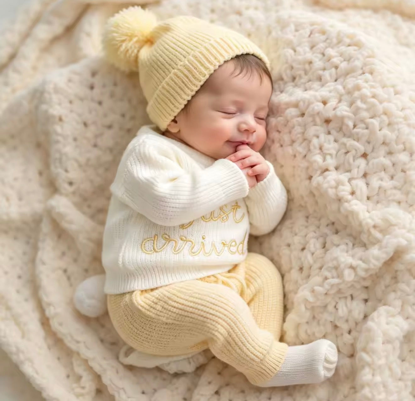 Newborn Baby Knit Coming Home Outfit Hippo Boutique
