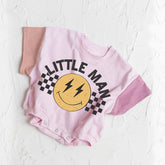 Little Man baby boy Color Block T-Shirt Bubble Romper Hippo Boutique