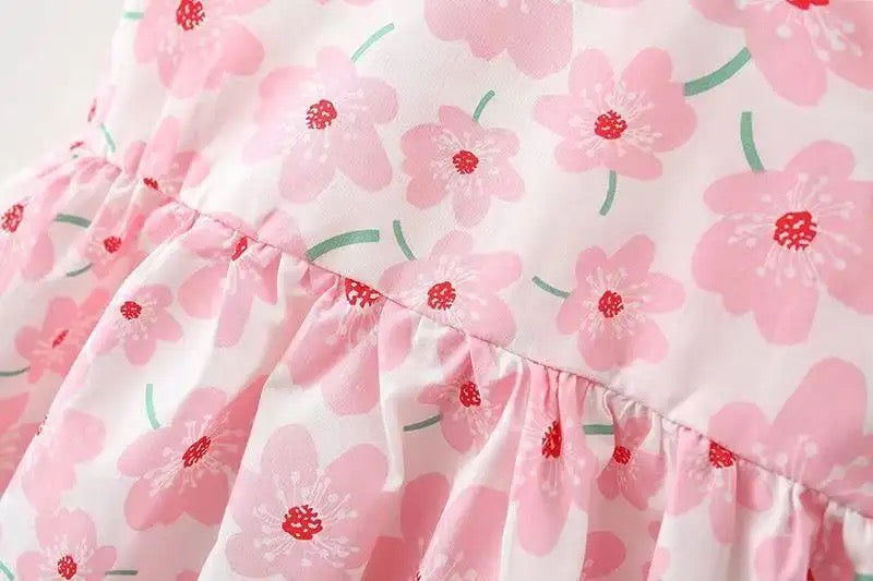 Floral Sleeveless Baby Dress with Sun Hat Hippo Boutique