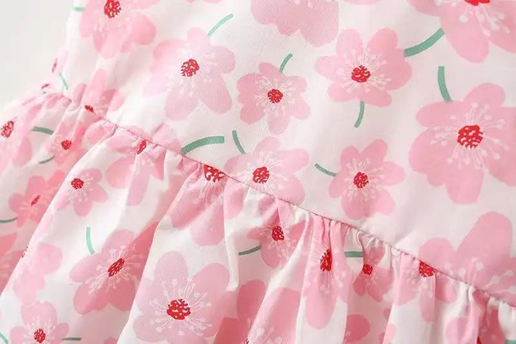 Floral Sleeveless Baby Dress with Sun Hat Hippo Boutique