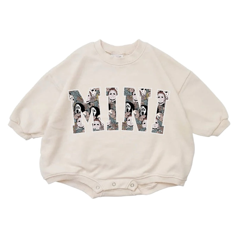 Cotton Scary Mini Baby Halloween Sweatshirt Romper Hippo Boutique