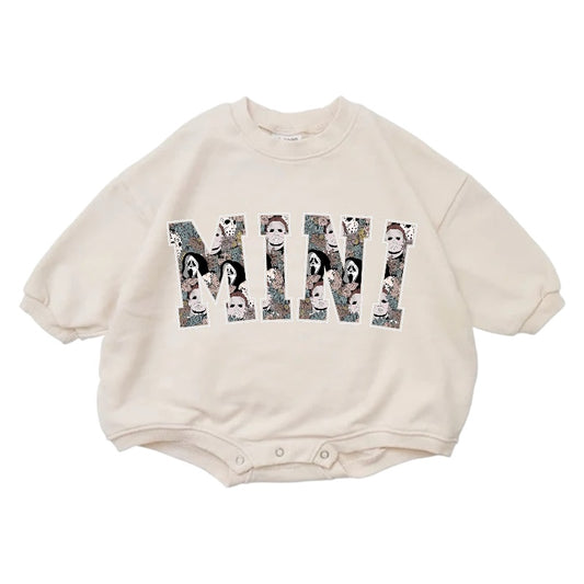 Cotton Scary Mini Baby Halloween Sweatshirt Romper Hippo Boutique