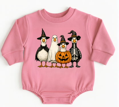 Ducks Halloween Baby Oversized Romper French Terry Hippo Boutique