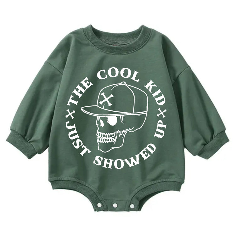 The Cool Kid just showed up Oversized Sweatshirt Romper Hippo Boutique