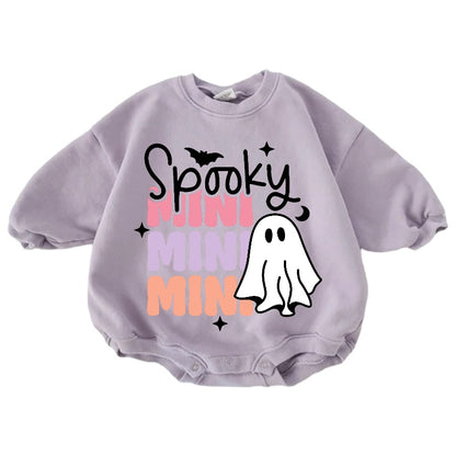 Spooky Mini Cotton Baby Halloween Sweatshirt Romper Hippo Boutique