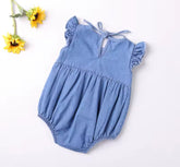 Denim Sleeveless Baby Dress Romper Hippo Boutique