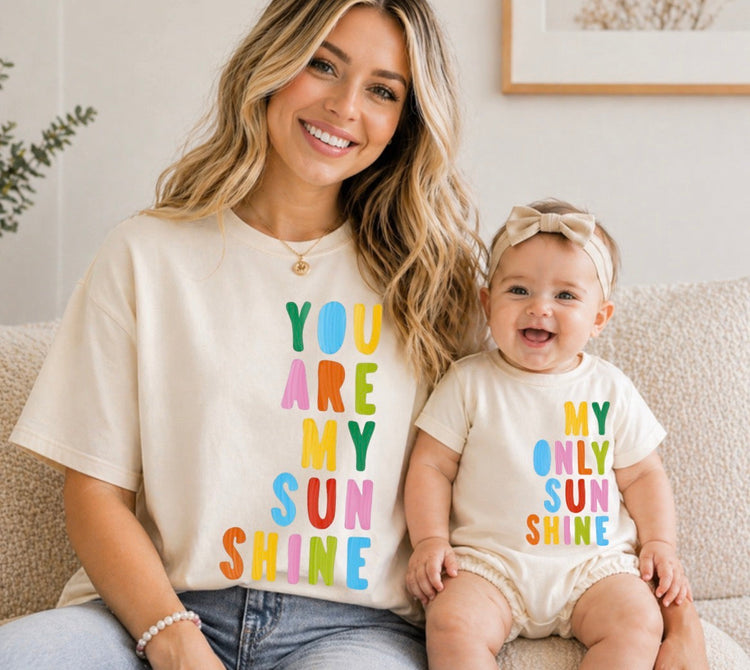 Mama & Mini Matching T-Shirts & Romper - You are my sunshine Hippo Boutique