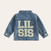 Big Sis Lil Sis Embroidered Baby & Toddler Jean Jacket Hippo Boutique