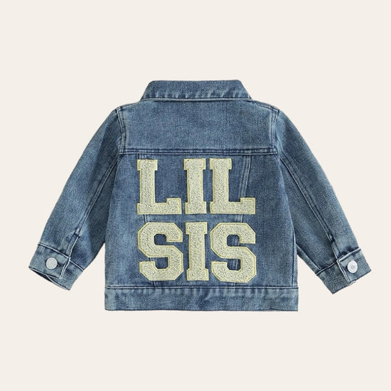 Big Sis Lil Sis Embroidered Baby & Toddler Jean Jacket Hippo Boutique