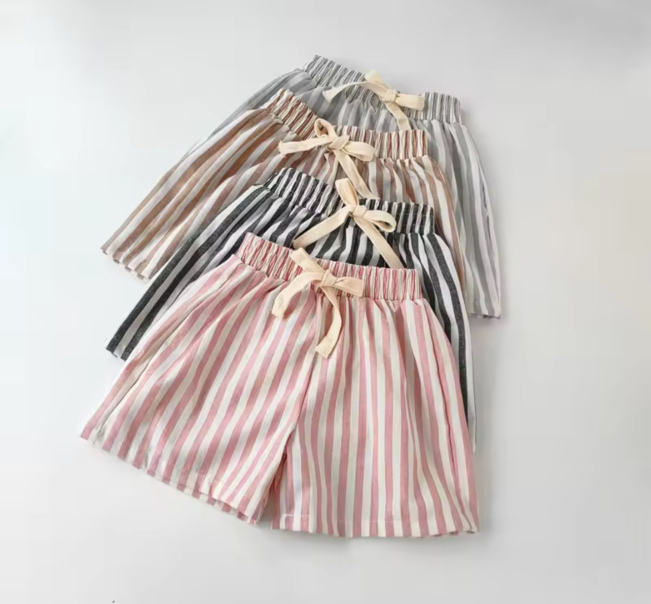 Toddler Striped Linen Cotton Shorts Hippo Boutique